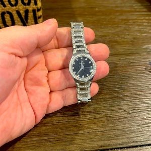 Bulova watch silver with stones